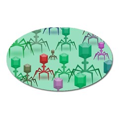 Bacteriophage Virus Army Oval Magnet by Amaryn4rt