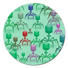 Bacteriophage Virus Army Magnet 5  (round) by Amaryn4rt