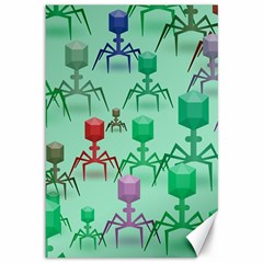 Bacteriophage Virus Army Canvas 12  X 18  by Amaryn4rt