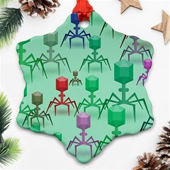 Bacteriophage Virus Army Ornament (snowflake) by Amaryn4rt