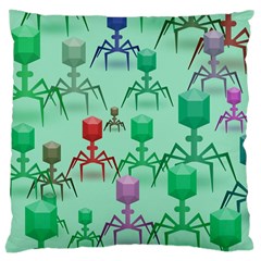 Bacteriophage Virus Army Large Cushion Case (two Sides) by Amaryn4rt