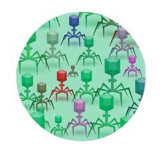 Bacteriophage Virus Army Mini Round Pill Box by Amaryn4rt