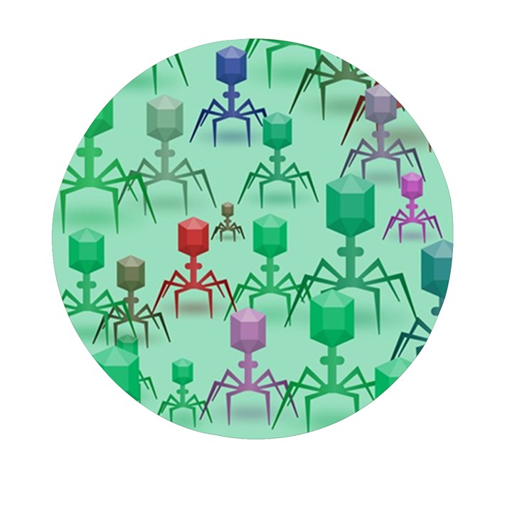 Bacteriophage Virus Army Mini Round Pill Box