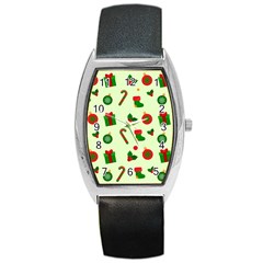 Illustration Festive Background Holiday Background Barrel Style Metal Watch by Amaryn4rt