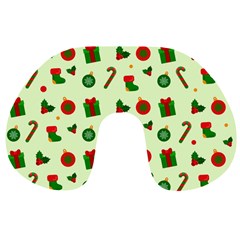 Illustration Festive Background Holiday Background Travel Neck Pillow by Amaryn4rt