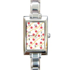 Illustration Abstract Line Pattern Dot Lines Decorative Rectangle Italian Charm Watch by Amaryn4rt