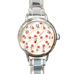 Illustration Abstract Line Pattern Dot Lines Decorative Round Italian Charm Watch Front