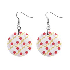 Illustration Abstract Line Pattern Dot Lines Decorative Mini Button Earrings by Amaryn4rt