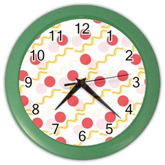 Illustration Abstract Line Pattern Dot Lines Decorative Color Wall Clock by Amaryn4rt