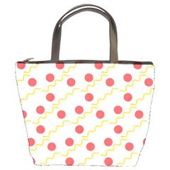 Illustration Abstract Line Pattern Dot Lines Decorative Bucket Bag by Amaryn4rt