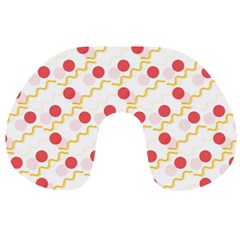 Illustration Abstract Line Pattern Dot Lines Decorative Travel Neck Pillow by Amaryn4rt