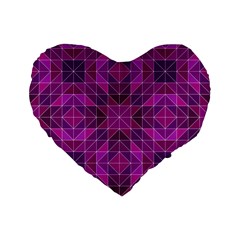 Purple-art Standard 16  Premium Flano Heart Shape Cushions by nateshop