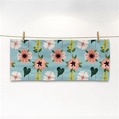 Illustration Flower White Pattern Floral Hand Towel by Amaryn4rt