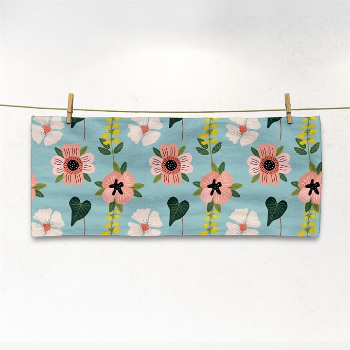 Illustration Flower White Pattern Floral Hand Towel