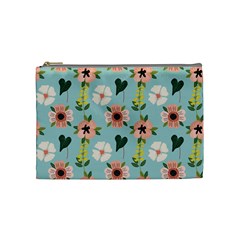 Illustration Flower White Pattern Floral Cosmetic Bag (medium)