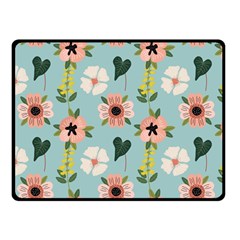 Illustration Flower White Pattern Floral Fleece Blanket (small) by Amaryn4rt