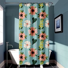 Illustration Flower White Pattern Floral Shower Curtain 36  X 72  (stall)  by Amaryn4rt