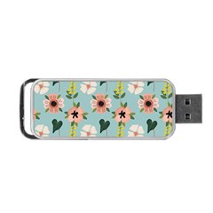 Illustration Flower White Pattern Floral Portable Usb Flash (two Sides) by Amaryn4rt