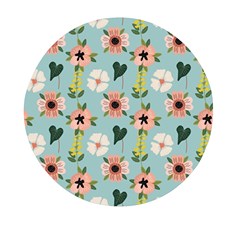 Illustration Flower White Pattern Floral Mini Round Pill Box by Amaryn4rt