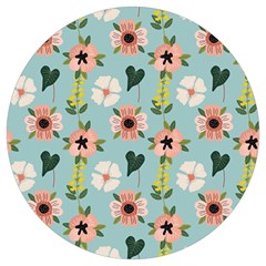 Illustration Flower White Pattern Floral Round Trivet by Amaryn4rt