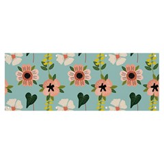 Illustration Flower White Pattern Floral Banner And Sign 8  X 3 