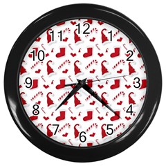 Christmas Template Advent Cap Wall Clock (black) by Amaryn4rt