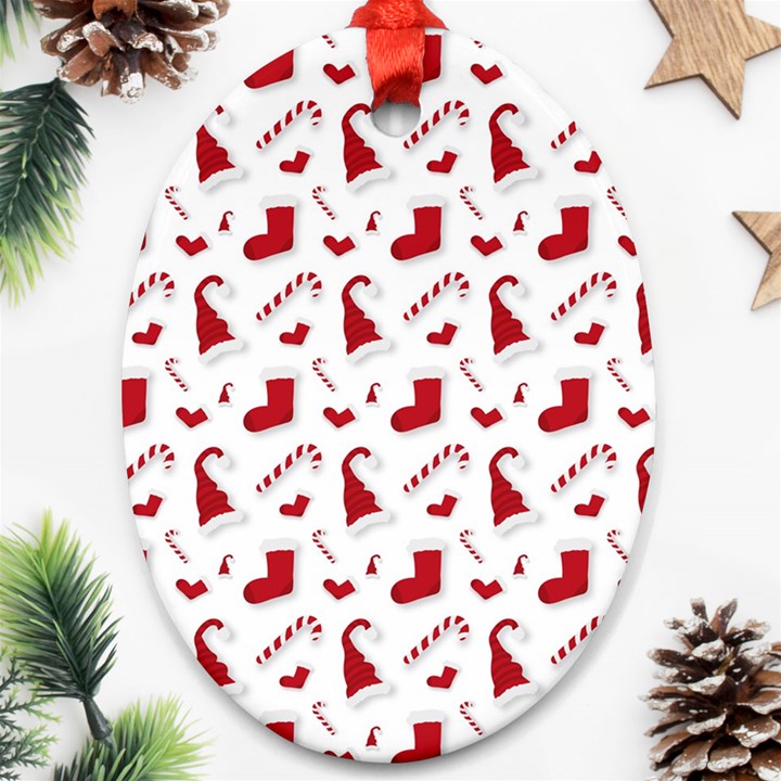 Christmas Template Advent Cap Oval Ornament (Two Sides)