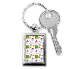 Turtles Animals Sea Life Key Chain (rectangle) by Amaryn4rt