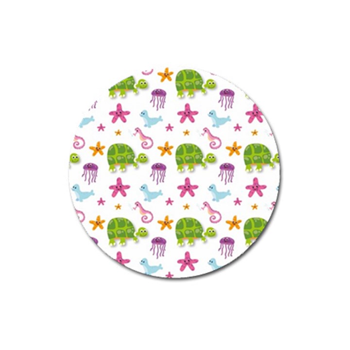 Turtles Animals Sea Life Magnet 3  (Round)