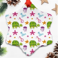 Turtles Animals Sea Life Ornament (snowflake) by Amaryn4rt