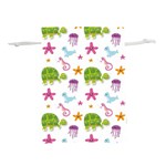 Turtles Animals Sea Life Lightweight Drawstring Pouch (L) Back