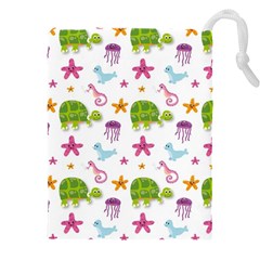 Turtles Animals Sea Life Drawstring Pouch (4xl) by Amaryn4rt