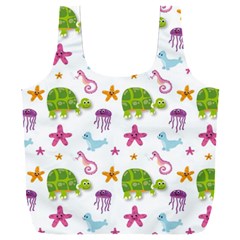 Turtles Animals Sea Life Full Print Recycle Bag (xxl) by Amaryn4rt