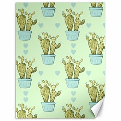 Background Pattern Green Cactus Flora Canvas 18  X 24  by Amaryn4rt