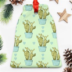 Background Pattern Green Cactus Flora Bell Ornament (two Sides) by Amaryn4rt