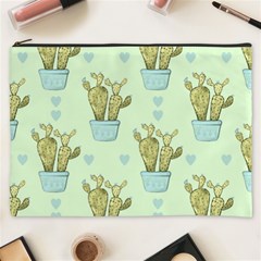 Background Pattern Green Cactus Flora Cosmetic Bag (xxxl) by Amaryn4rt