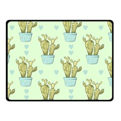 Background Pattern Green Cactus Flora Double Sided Fleece Blanket (small)  by Amaryn4rt