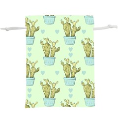 Background Pattern Green Cactus Flora  Lightweight Drawstring Pouch (xl) by Amaryn4rt