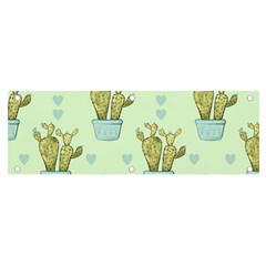 Background Pattern Green Cactus Flora Banner And Sign 6  X 2 