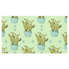 Background Pattern Green Cactus Flora Banner And Sign 7  X 4  by Amaryn4rt