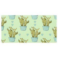 Background Pattern Green Cactus Flora Banner And Sign 8  X 4  by Amaryn4rt