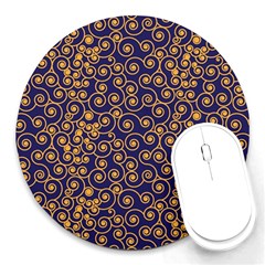 Pattern Illustration Spiral Pattern Texture Fractal Round Mousepads by Amaryn4rt