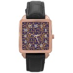 Pattern Illustration Spiral Pattern Texture Fractal Rose Gold Leather Watch  Front