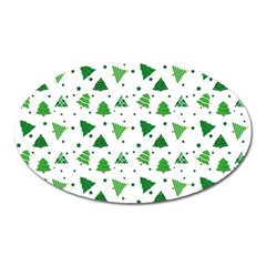 Christmas Trees Pattern Design Pattern Oval Magnet by Amaryn4rt