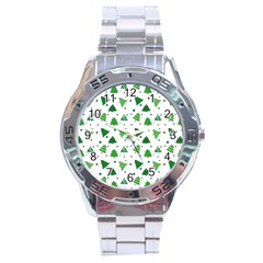 Christmas Trees Pattern Design Pattern Stainless Steel Analogue Watch by Amaryn4rt