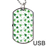 Christmas Trees Pattern Design Pattern Dog Tag USB Flash (Two Sides) Front