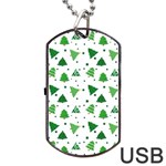 Christmas Trees Pattern Design Pattern Dog Tag USB Flash (Two Sides) Back