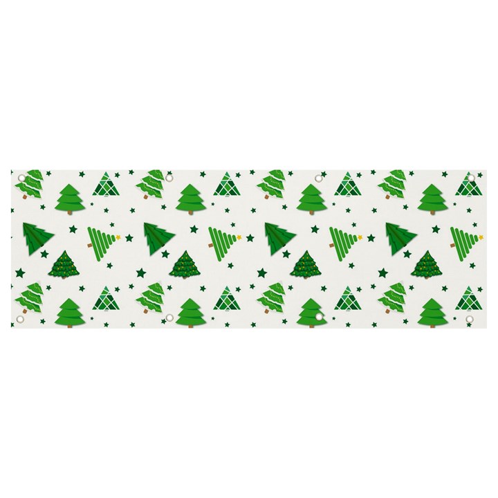 Christmas Trees Pattern Design Pattern Banner and Sign 9  x 3 