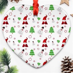 Santa Claus Snowman Christmas Xmas Ornament (heart)