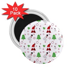 Santa Claus Snowman Christmas Xmas 2 25  Magnets (10 Pack) 